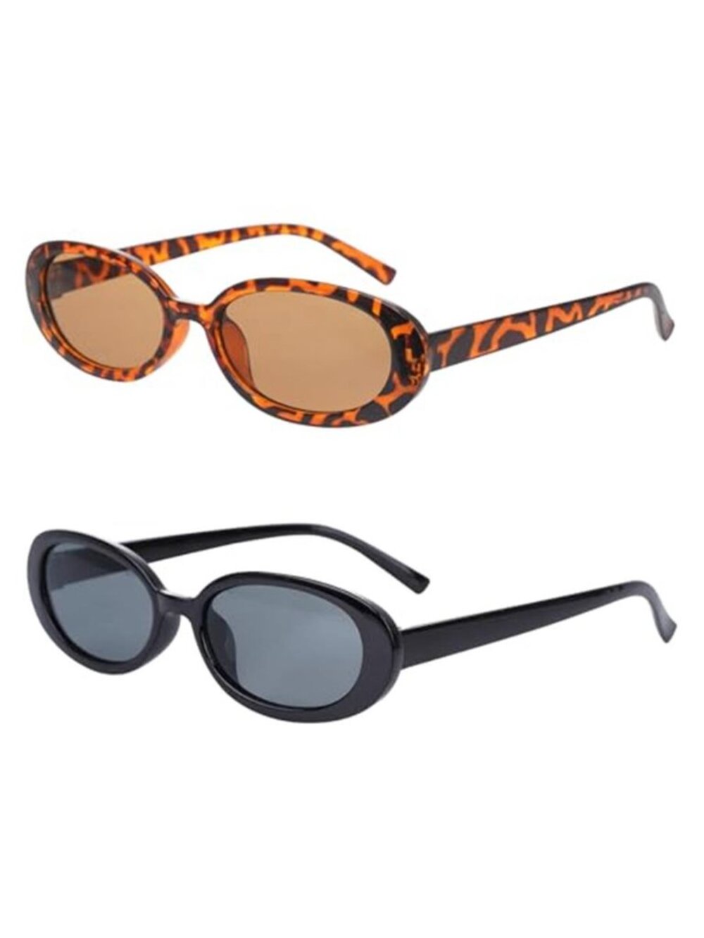 2Pcs Sunglasses Womens Retro Oval Sunglasses for Women Men Y2k Trendy